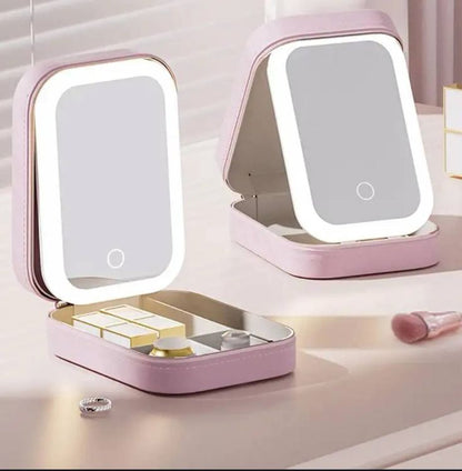 Mini Makeup Box With LED Mirror