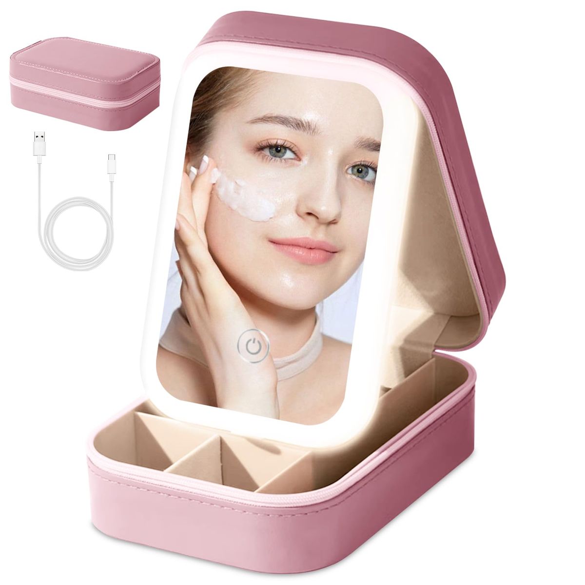 Mini Makeup Box With LED Mirror