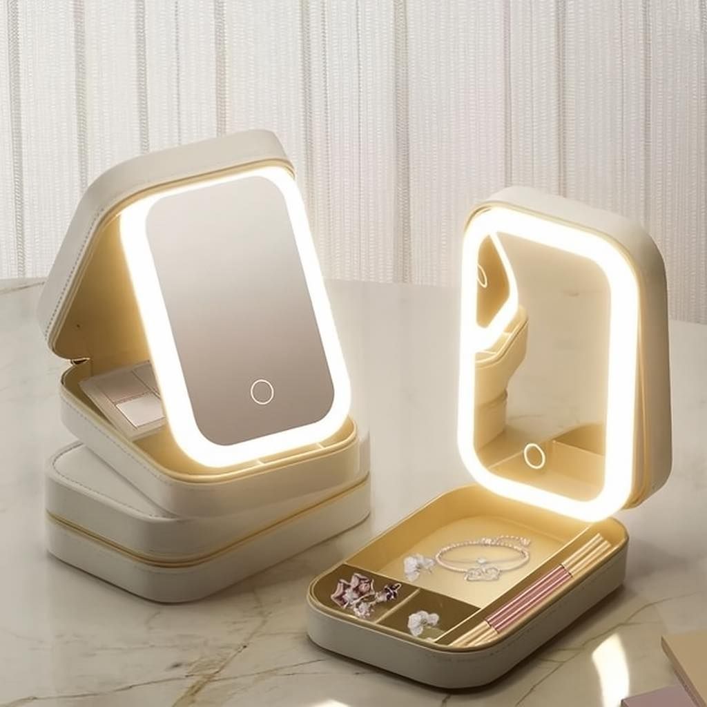 Mini Makeup Box With LED Mirror