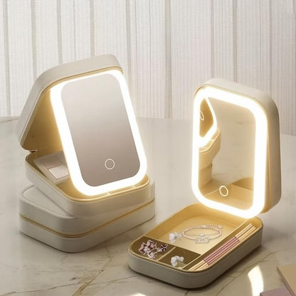 Mini Makeup Box With LED Mirror