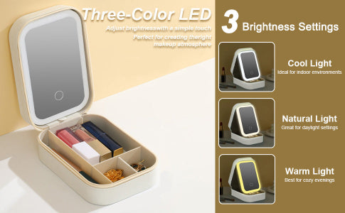 Mini Makeup Box With LED Mirror