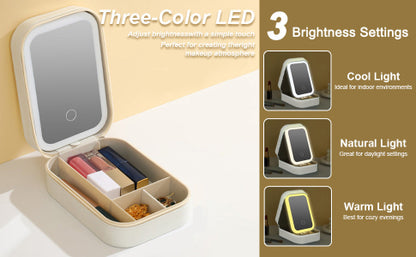 Mini Makeup Box With LED Mirror